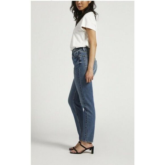 Silver Jeans High Rise‎ Tapered Leg Mom Jeans Size 18Wx27 - NWT - Picture 6 of 8